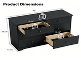 () Double-Column 6-Drawer Chest Particleboard and Paulownia Drawer Dresser with 04864965