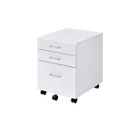 ZUN Tennos White & Chrome Finish File Cabinet B2726P294781