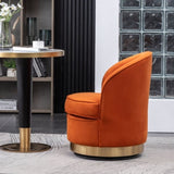 Wania Contemporary Velvet Swivel Chair, Orange T2574P164514