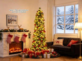 7ft Pre-Lit Slim Pencil Christmas Tree with 8 Light Modes & Remote Timer, Flame Retardant PVC, 68734458