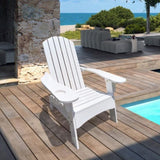 Outdoor or indoor Wood Adirondack chair with an hole to hold umbrella on the arm ,white W2297P143389