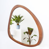 Solid Wood Mirror 45 Inch Asymmetrical Wall Mirror Wooden Framed Mirror Large Sized Dressing Mirror, W1435142944