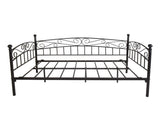 Metal Daybed Frame Multifunctional Mattress Foundation/Bed Sofa with Headboard, Twin, Black 50792419