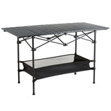 1207055 CM Portable Outdoor Folding Picnic Table, Lightweight Aluminum Roll-Up Camping Table with 23613568