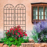 2 Pack Metal Garden Trellis 86.7" x 19.7" Rustproof Trellis for Climbing Plants Outdoor Flower W1586P268034