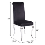 Black and Chrome Tight Back Side Chairs B062P182704