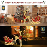 Golden Elk Deer Sled Iron Frame Cotton Thread Green Onion Powder Courtyard Elk Decoration 95262530