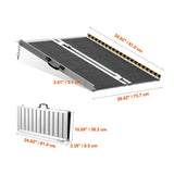 Portable Wheelchair Ramp, 2 ft 800 lbs Capacity, Non-Slip Aluminum Folding Threshold Ramp, Foldable T3342P363002