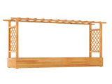 Wooden Raised Garden Bed with Trellis & Flat Roof, Open-Ended Base Planter Box for Climbing 32253535