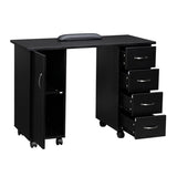 Double Edged Manicure Nail Table with Drawer Black 54431300
