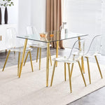 ZUN Modern simple transparent dining chair plastic chair armless crystal chair Nordic creative makeup W1151111205