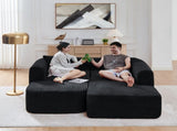 114" Cloud Sectional Couch with L-Shape Chaise, Modular Sofa with Movable Ottoman, Upholstered W1117P371650
