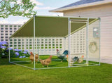 84"x78.7"x72.7" Walk-In Metal Chicken Coop,Slanted Roof,Heavy-Duty All-Weather Poultry Cage with W2505P409633
