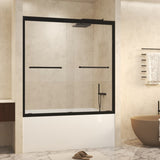 56-60" W 60" H Tempered Glass with Explosion Proof Film, Aluminum Frame Double Sliding Shower W1675P288824