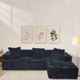 Compression Sectional Couch with Comfy Chaise, Boneless L Shape Sofa with Deep Seat, Minimalist W3341P346292