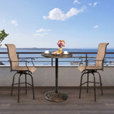 ZUN Outdoor Bistro Pub Table, Round Patio Bar Height Cocktail Table, Antique Bronze 07814241