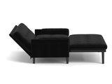 Black 2 seater sofa sleeper with recline fuction W570P195344