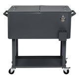 87.5*91*38.5cm 80QT Rectangular Plastic Box Iron Foot Tube Refrigeration and Insulation Cart Dark 42627909