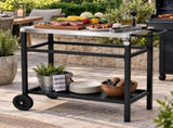 Outdoor Prep Grill Carts, Stainless Steel Tabletop with High Load Capacity Portable BBQ Table, 28028726