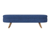 Ottoman Oval Storage Bench,Rubber Wood Legs,BLUE W487P220594