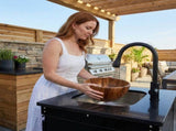 Double Door Sink Cabinet with Tap Stainless Steel Outdoor Kitchen W5627P467416