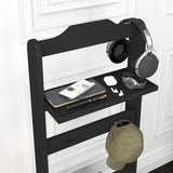 Accent Portable Garment Rack,Clothes Valet Stand with Storage Organizer,Black Finish W760P145329