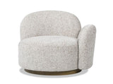 Duo 31.5" RAF One-Arm Swivel Accent Chair, Multi-Greige Beige Chenille B2719P238281