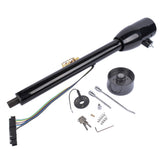 ZUN 28" Black Tilt Street Rod Floor Shift Steering Column w/ Wheel Adapter & Key 55397121