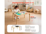 Foldable Wooden Sensory Table for Toddlers, Kids Activity Table with Dual-Sided Board, Storage Bins, 73538922