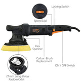 Dual Action Car Buffer, 21mm Random orbital Polisher, 6 Variable Speeds 2100-5000 OPM, 6 inch 12823360