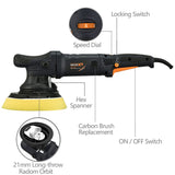 Dual Action Car Buffer, 21mm Random orbital Polisher, 6 Variable Speeds 2100-5000 OPM, 6 inch T3177P305039