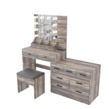 Large Makeup Vanity with Lights, Vanity Table with Charging Station, Vanity Desk with Mirror and 10 71427985