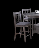 ZUN Set of 2pc High Chairs Dining Room Furniture Gray Solid wood Counter Height Chairs Upholstered B011P182981