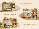 Beige Desktop Bookshelf for 27''/68.58cm Monitor, 93.9825.4073.66cm Engineered Wood Desk Hutch 23976534
