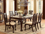 ZUN Elegant Design Traditional Side Chairs 2pc Set Dark Cherry Finish Brown Fabric Seats Dining B01152166