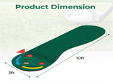 9.8ftx3ft Par 3 Golf Putting Green - Kidney-Shaped, True-Roll Surface, Green PVE Material 93744332
