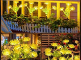 Yellow solar lantern with glowing flowers and stems, upgraded solar panels, solar lantern for 54647674