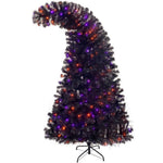 ZUN 6FT Artificial Fir Bent Top Halloween Christmas Tree, Xmas Tree Bendable Grinch Style Christmas Tree PX292919AAB