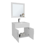 Blake Bathroom Mirror Cabinet with Two Interior Shelves, Wall-Mounted Storage White B070P316863