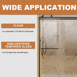 50in. -54 in. x 72 in. Traditional Sliding Shower Door in Matte black with Clear Glass W637123851