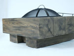 ZUN Wood-Fueled Outdoor Fire Pit with Wood Grain Design W2734P228321