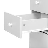 White MDF Folding Nail Desk with 2 Drawers, Cabinet Door & Storage Shelf 24303775