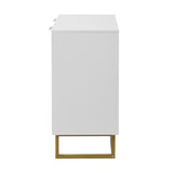 White and Gold Storage Cabinet 2 Doors, Modern Buffet Sideboard Cabinet, Kitchen Buffet Cabinet W409128108