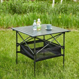 1-piece Folding Outdoor Table with Carrying Bag,Lightweight Aluminum Roll-up Square Table for W24172223