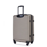 3 Piece Luggage Sets ABS Lightweight Suitcase with Two Hooks, Spinner Wheels, TSA Lock, W284P146216