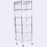 6-Layer Chrome Plated Polygonal Corner Shelf with 2" PP Wheels 680*680*1800 Silver 84088664