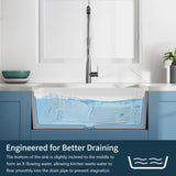 24 Inch White Fireclay Farmhouse Sink-24x 16 White Farm Sink for Small Kitchen and Laundry, Apron W1386P313111