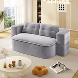 78.7" Modern 2-in-1 Foldable Sofa with Functional Blanket and 2 Soft Pillows,Comfortable Plush W3219P317385