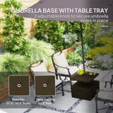 Weighted Umbrella Stand with Table Tray and Wheels - Brown 93041151