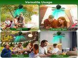 3-in-1 Camping Fan with LED Lantern, Portable Hanging Tent Fan 3 Speed Wind, Timer Function & Power 50029863